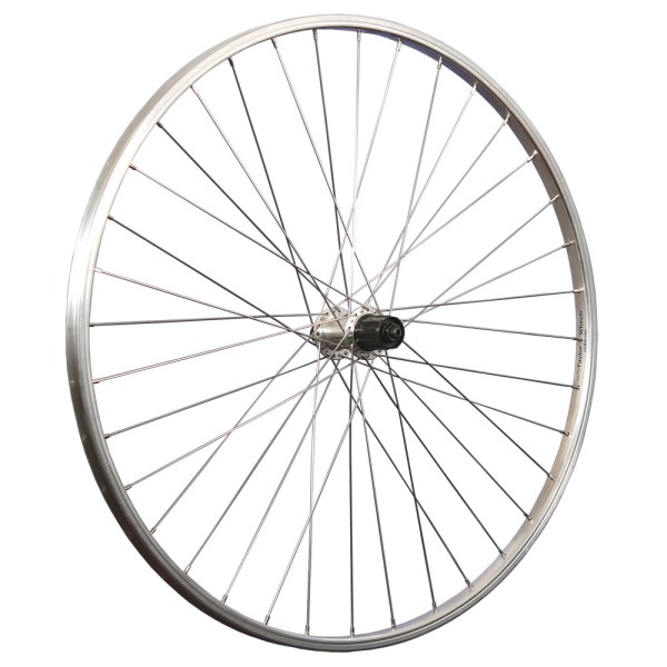 fietswiel 28 inch achterwiel Shimano TX500 622-19 roestvrij staal zilver