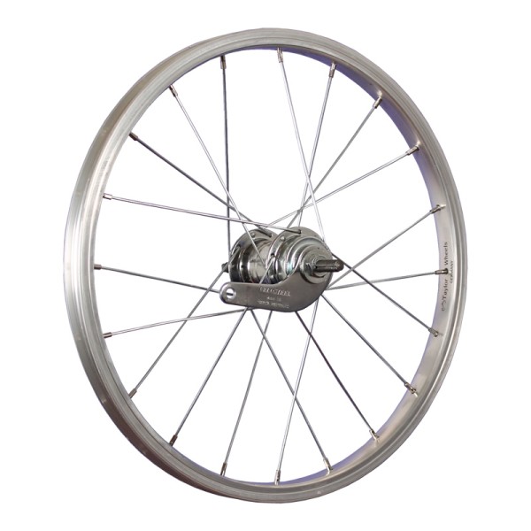 fietswiel 18 inch achterwiel terugtrapnaaf roestvrij staal 355-19 zilver