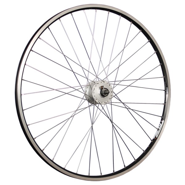 fietswiel 28 inch voorwiel ZAC19 dynamo naaf zilver/zwart