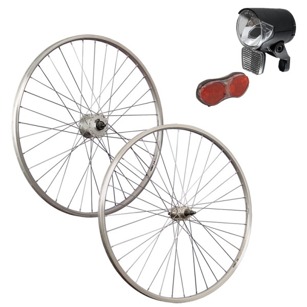 fietswielen 28 inch wielenset naafdynamo Tourney verlichting