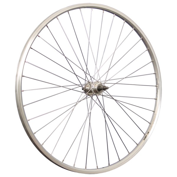 fietswiel 28 inch achterwiel YAK19 roestvrij staal 622-19 zilver