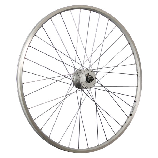 fietswiel 28 inch voorwiel ZAC19 naafdynamo C3000-3N 622-19 zilver