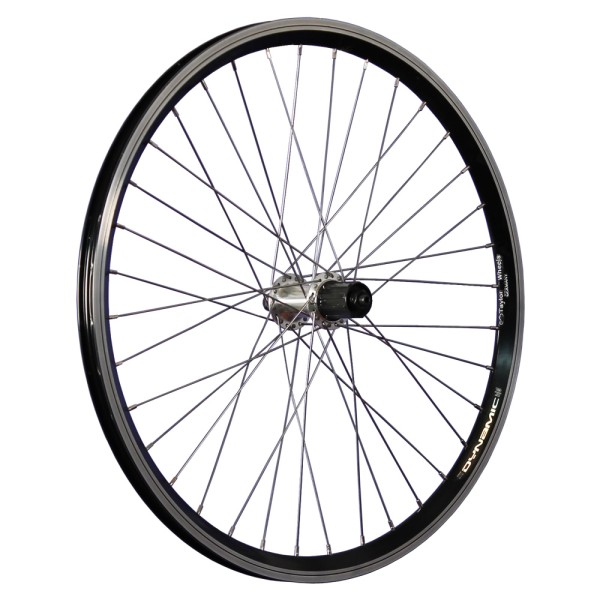 fietswiel 24 inch achterwiel holkamervelg 7-10 zwart/zilver