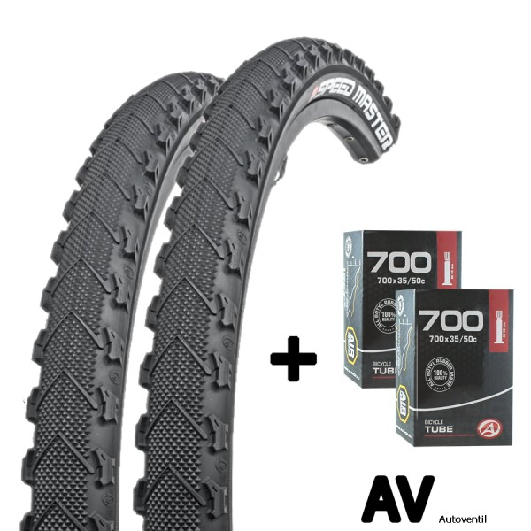 2x fietsband 28" 44-622 met buis AV ingesteld voor voor- en achterwiel