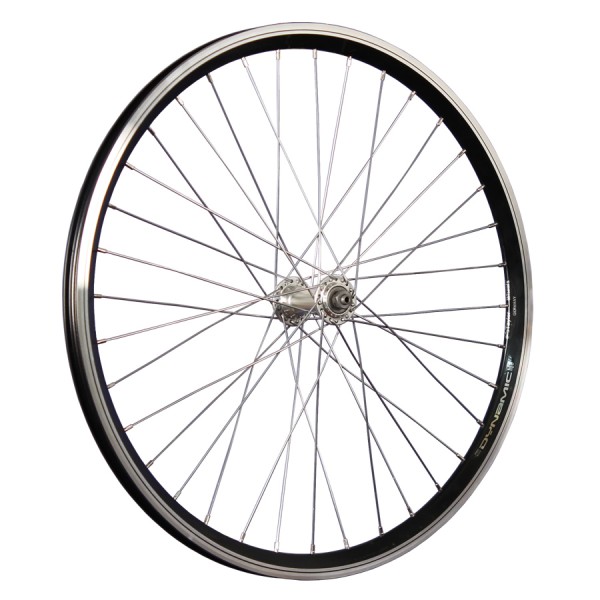 fietswiel 24 inch voorwiel holkamervelg snelspanner zwart/zilver
