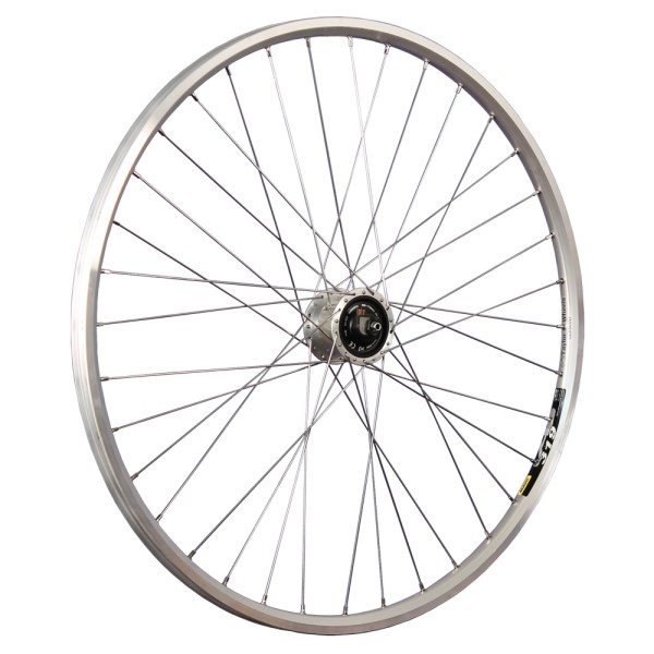 fietswiel 28 inch voorwiel met Alfine Sportnaafdynamo zilver