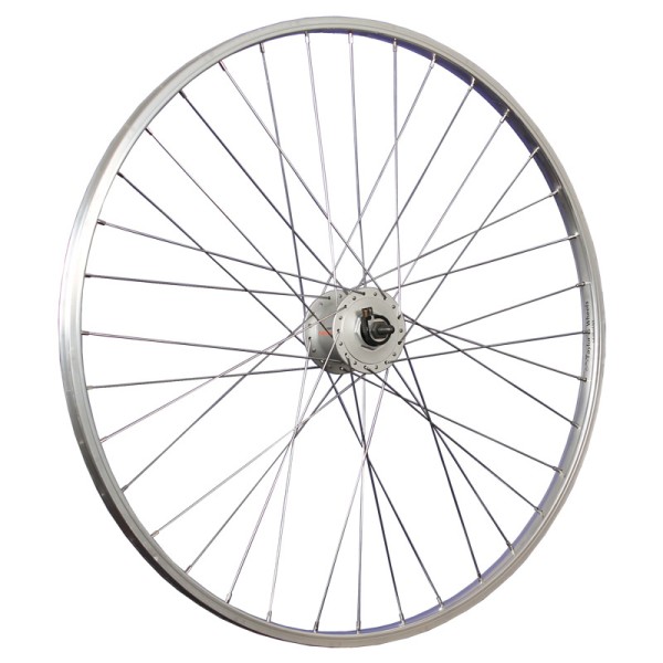 fietswiel 28 inch voorwiel naafdynamo DH-C3000-3N 622-19 zilver