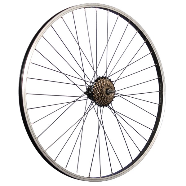 28 inch fiets achterwiel aluminium velg met 7-speed freewheel