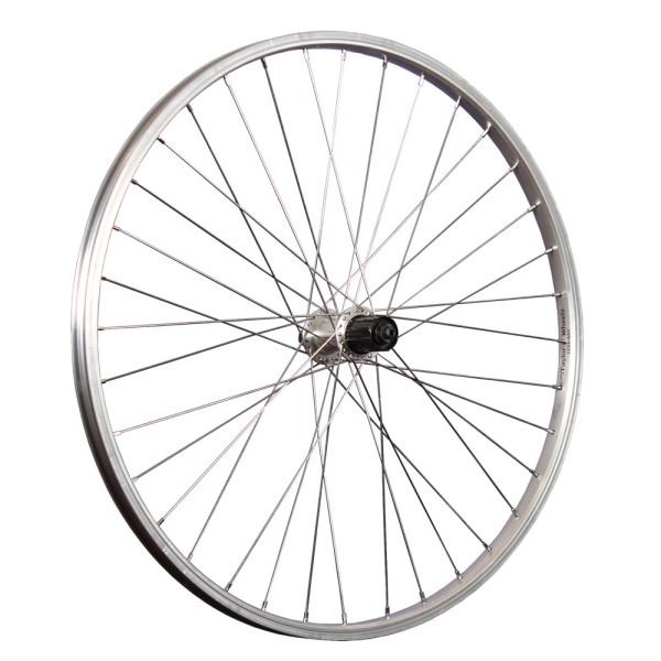 fietswiel 26 inch achterwiel met Shimano Tourney naaf zilver