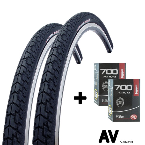 2x fietsband 28" 37-622 met buis AV ingesteld voor voor- en achterwiel