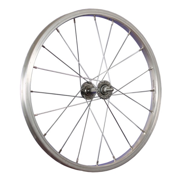 fietswiel 18 inch voorwiel voorwielnaaf roestvrij staal 355-19 zilver