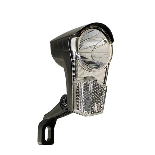 Fahrrad LED Scheinwerfer für Dynamo UniLed schwarz 15 LUX mit Reflektor