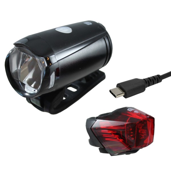 Unie Bicycle Battery LED -LID SET Achterste USB koplamp achterlamp aan de achterkant