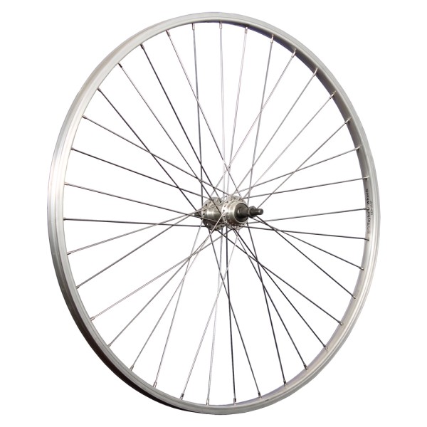 fietswiel 28 inch achterwiel voor schroefkrans 622-19 zilver