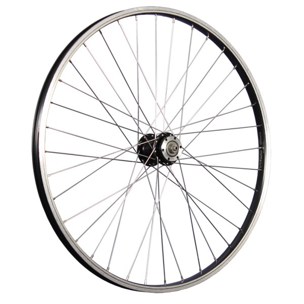 fietswiel 26 inch voorwiel Büchel Disc roestvrij staal 559-21 zwart