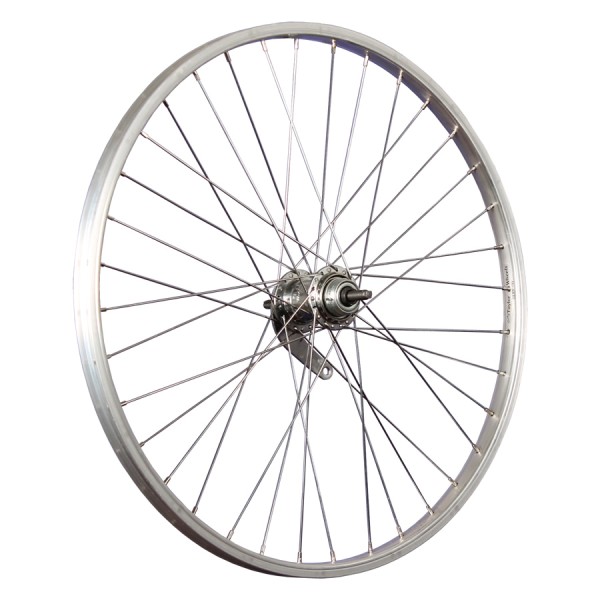 fietswiel 24 inch achterwiel met terugtrap roestvrij staal 507-19 zilver