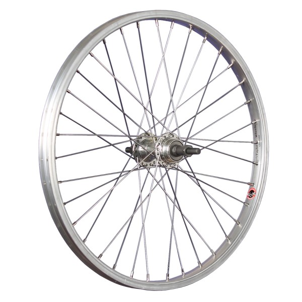 fietswiel 20 inch achterwiel voor cassette roestvrij staal 406-19 zilver