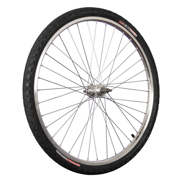 26 inch fiets achterwiel freewheel band buis zilver