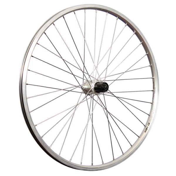 fietswiel 26 inch achterwiel holle kamer Shimano Tourney naaf zilver