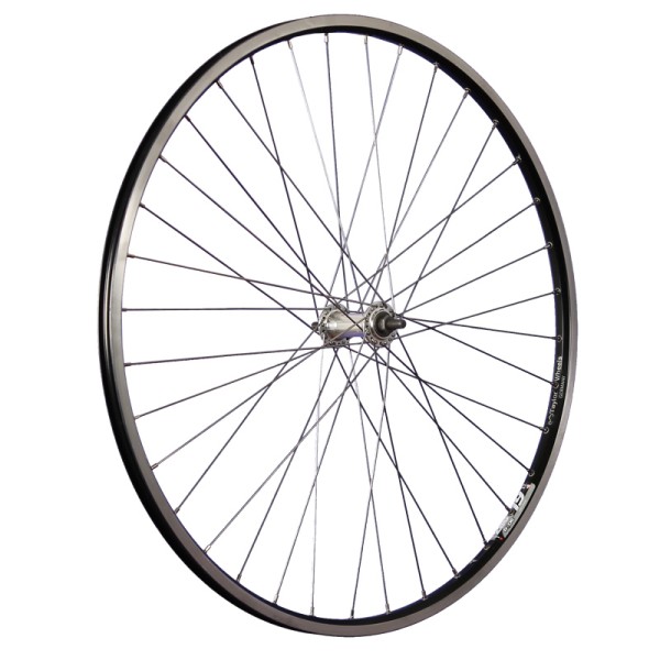 fietswiel 28 inch voorwiel ZAC19 roestvrij staal 622-19 zwart/zilver